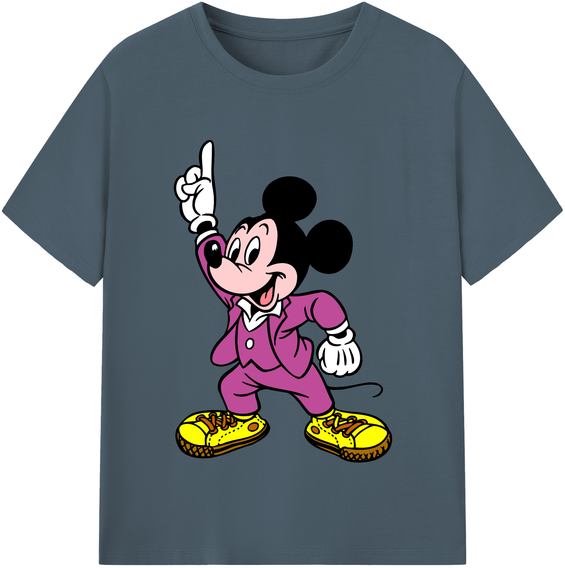 （画像用） ミッキーマウス Mickey Mouse 綿100％半袖Tシャツ（フロントプリント）